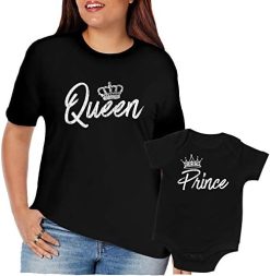 Queen T-Shirt Prince Onsie, Gift For New Mom, Womens Black 2XL Shirt & Black -Vest Shirt Sales 415hvRjA93L. AC