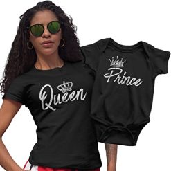 Queen T-Shirt Prince Onsie, Gift For New Mom, Womens Black 2XL Shirt & Black -Vest Shirt Sales 41f7jnU7zxL