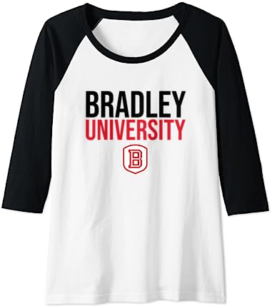 Bradley University Braves Stacked Raglan Baseball Tee Bradley University Braves Stacked Raglan Baseball Tee -Vest Shirt Sales A1