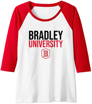 Bradley University Braves Stacked Raglan Baseball Tee Bradley University Braves Stacked Raglan Baseball Tee -Vest Shirt Sales