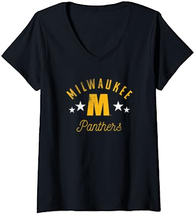 Womens UW Milwaukee Panthers Logo V-Neck T-Shirt Womens UW Milwaukee Panthers Logo V-Neck T-Shirt -Vest Shirt Sales