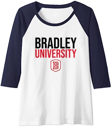 Bradley University Braves Stacked Raglan Baseball Tee Bradley University Braves Stacked Raglan Baseball Tee -Vest Shirt Sales A1MRY