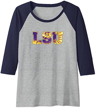 LSU Tigers Tie-Dye Raglan Baseball Tee LSU Tigers Tie-Dye Raglan Baseball Tee -Vest Shirt Sales