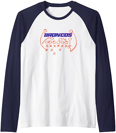 Boise State University BSU Broncos Football Play Raglan Baseball Tee Boise State University BSU Broncos Football Play Raglan Baseball Tee -Vest Shirt Sales