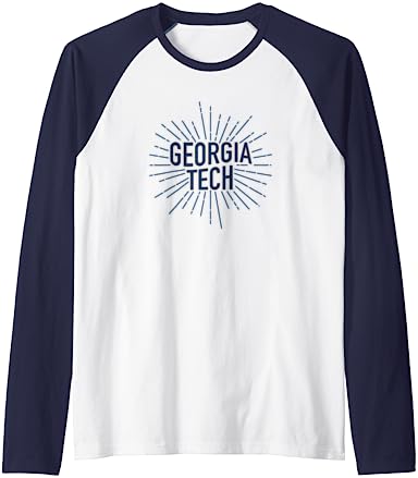 Georgia Tech Yellow Jackets Burst Raglan Baseball Tee Georgia Tech Yellow Jackets Burst Raglan Baseball Tee -Vest Shirt Sales