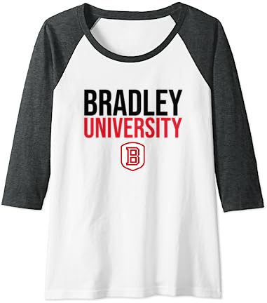 Bradley University Braves Stacked Raglan Baseball Tee Bradley University Braves Stacked Raglan Baseball Tee -Vest Shirt Sales