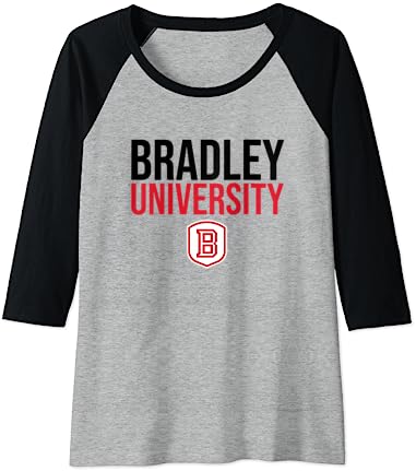 Bradley University Braves Stacked Raglan Baseball Tee Bradley University Braves Stacked Raglan Baseball Tee -Vest Shirt Sales