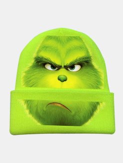 Men & Women Wool Warm Windproof Sunvisor Christmas Green Fur Monster Printing Knitted Hat Beanie -Vest Shirt Sales 000cb9d6 fae7 4c6d 9dfb 484953500a1b