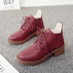 Stacked Heel Lace Up Ankle Boots -Vest Shirt Sales 006e5482 b75a 4966 87ca f0ed85aadb60