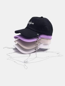 Unisex Cotton Solid Color Letter Pattern Embroidery Long Chain Decoration Personality All-match Baseball Cap 5 Unisex Cotton Solid Color Letter Pattern Embroidery Long Chain Decoration Personality All-match Baseball Cap -Vest Shirt Sales 1372a907 dd28 4404 83ac 9022e7366188