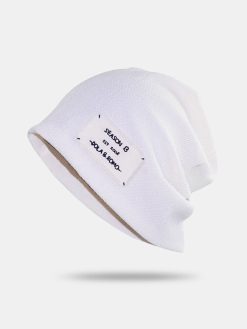 Unisex Cotton Solid Color Embroidery Letter Patch Double-layer Breathable Fashion Brimless Beanie Hat -Vest Shirt Sales 2ef17c79 f1a9 40d3 96b5 5f36447520df