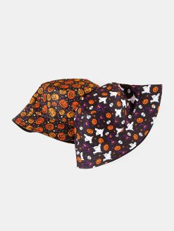 Halloween Unisex Cotton Overlay Cartoon Pumpkin Ghost Pattern Print Funny Sunshade Bucket Hat -Vest Shirt Sales 4bbb76de d580 46ce 8867 82a6680a8b3c