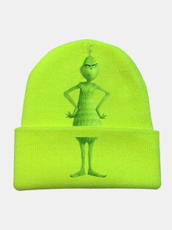 Men & Women Wool Warm Windproof Sunvisor Christmas Green Fur Monster Printing Knitted Hat Beanie -Vest Shirt Sales 6f52bb2d fe9e 4f9c af63 aa2254292fb4