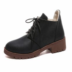 Stacked Heel Lace Up Ankle Boots -Vest Shirt Sales 72413e1f de4e 48b5 ba2e 108cc82f5f04