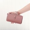 Women Faux Leather Solid Multi-function Long Wallet 12 Card Slots Phone Clutch Bags -Vest Shirt Sales 7f27f572 6a1e 4931 9b55 52303dbe13e8