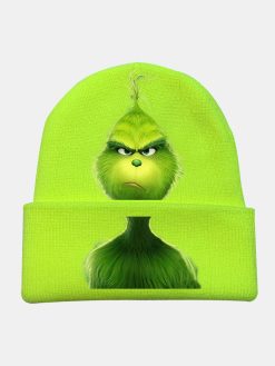 Men & Women Wool Warm Windproof Sunvisor Christmas Green Fur Monster Printing Knitted Hat Beanie -Vest Shirt Sales a26890bb 654b 4d88 8f1c 6ee4f6461cbe