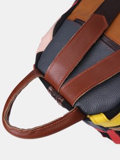 Women Genuine Leather Patchwork Rivet Backpack -Vest Shirt Sales c96393c4 3eee 4a09 94a4 04e1cc1b11a0