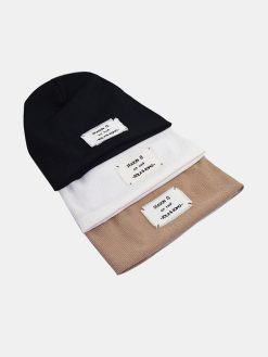 Unisex Cotton Solid Color Embroidery Letter Patch Double-layer Breathable Fashion Brimless Beanie Hat -Vest Shirt Sales fca7b8f3 1318 419f 8d69 cb3c60f46ecf